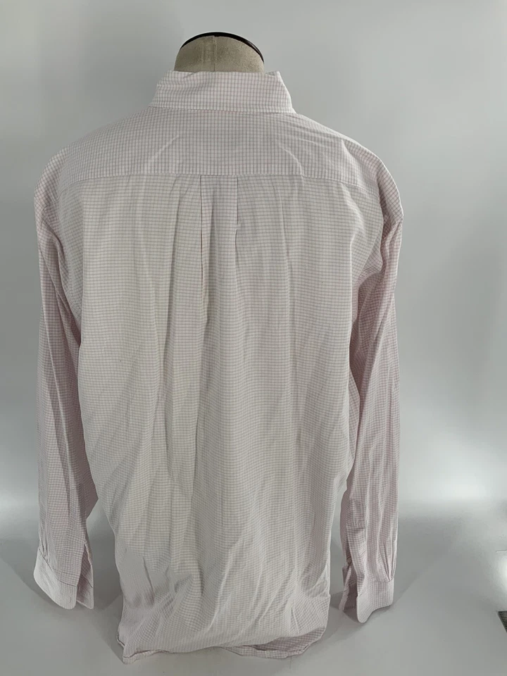 Camisa de vestir Brooks Brothers para hombre 16 34 rosa a cuadros algodón cuello con botones YGI E3-262 Foto 4 de 4