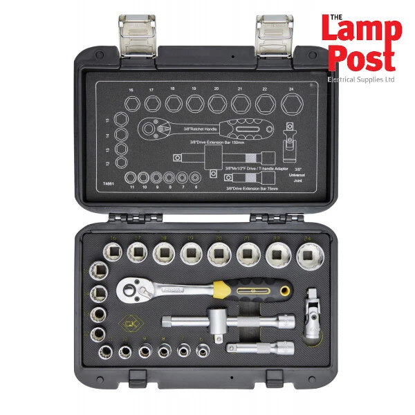 CK Tools T4661 3/8in Sure Drive Socket Set - 23 Piece - Image 1 of 1