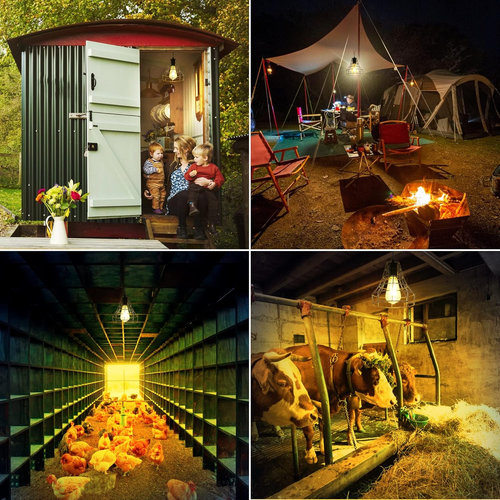 Solar Pendant Lights Outdoor Indoor with Remote, Chicken Coop Lights Solar Power - Picture 4 of 9