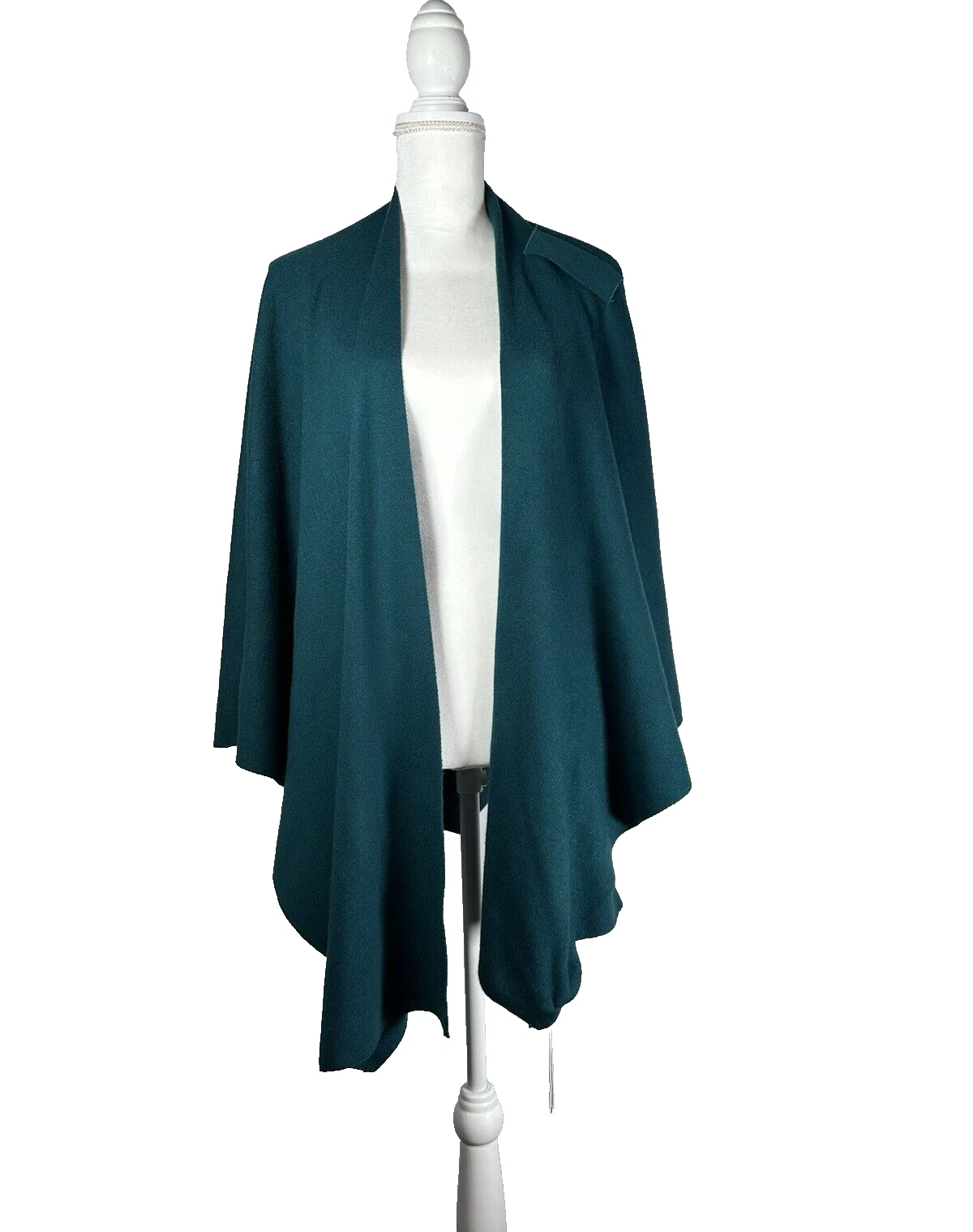 Puli Teal Poncho Sweater One Size New Women's Cozycore Wrap