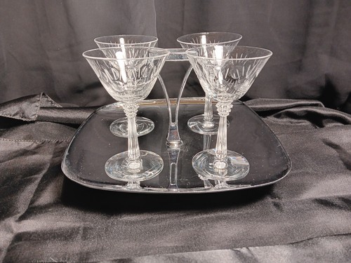 4 Mid-Century Modern Fostoria Sherry/Champagane/Cocktail Glasses "Beacon" - Picture 3 of 13