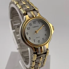 Carriage Timex Watch Womens 22mm Two Tone Case Band Quartz Three Hands