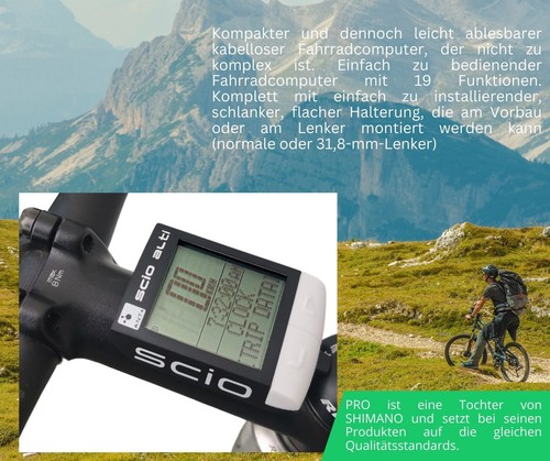 Pro Scio Alti ANT+ Funk Fahrradcomputer Fahrradtacho kabellos 23 Funktionen - Bild 3 von 13