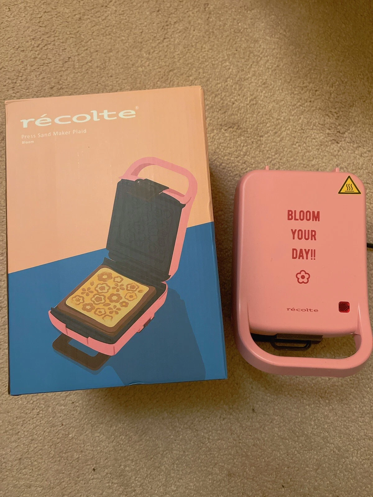Recolte X Blooming Press Hot Sand Maker Sandwich Toaster Pink AC100V LIMITED ED