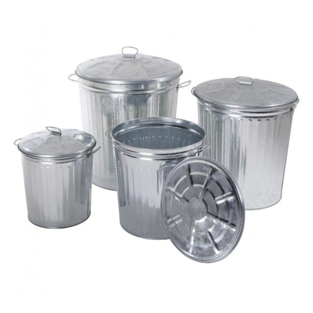 BIDONE LT80 LAMIERA ZINCATA +COPERCHIO