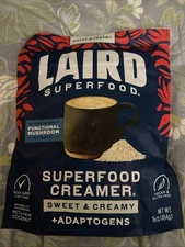 Laird Superfood Non-Dairy Coconut Powder Creamer Sweet & Creamy Adaptogens 16oz