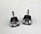 Sterling Silver Clear CZ Round Stud Earrings Large Solitaire — photo 6