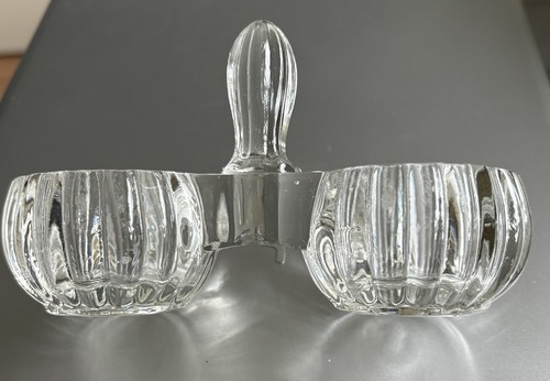 Glas Saliere Antik Salz Pfeffer Menage Pressglas Art Déco Queen Anne - Bild 2 von 14