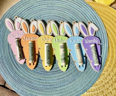 Personalized Easter Basket Stuffers, Carrot Money Holder, Easter Carrot Tag