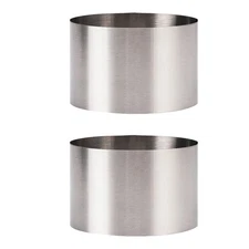 2 Pcs Round Stainless Steel Mousse Ring Cake Cookie Biscuit Baking Mold