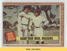 1962 Topps Special Babe Ruth Miller Huggins and Mgr (Green Tint) HOF READ 9jx