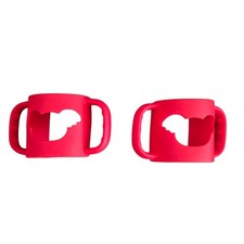 Two Soft Silicone Baby Bottle Holders for Narrow Bottles Red Koala and Rectangle