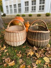 Extra Large Rustic Oval Basket – Handwoven Wicker Basket for Blankets Foraging