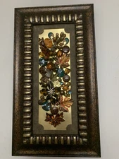 vintage jewelry art Floral Collage framed Jewelry Art