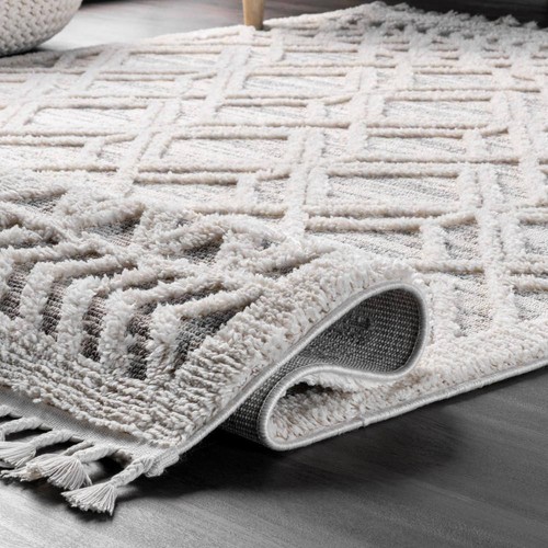 nuLOOM Ansley nappa reticolo marocchino beige 2 piedi 6 pollici Tappeto runner x 10 piedi - Foto 6 di 7