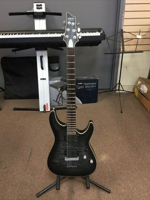 Schecter Platinum C-1 Black See Thru Satin Electric Guitar w/Gig Bag