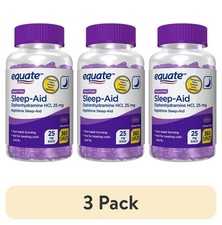  3 pack Equate Nighttime Sleep-Aid Diphenhydramine HCl 25mg Sleep Support, 365ct
