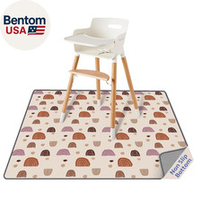 Baby Splat Mat for under High Chair, 50.4 X 50.4 Inch Wipeable Splash Mat, Water
