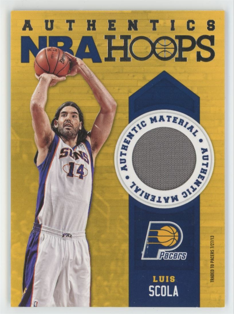 Luis Scola 2013-14 Hoops Authentics Material Jersey #92 Indiana Pacers
