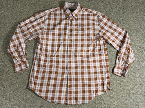 Filson, Vintage CC Filson Co Button Down Shirt Men's Medium Brown/Gray/Red Check Plaid