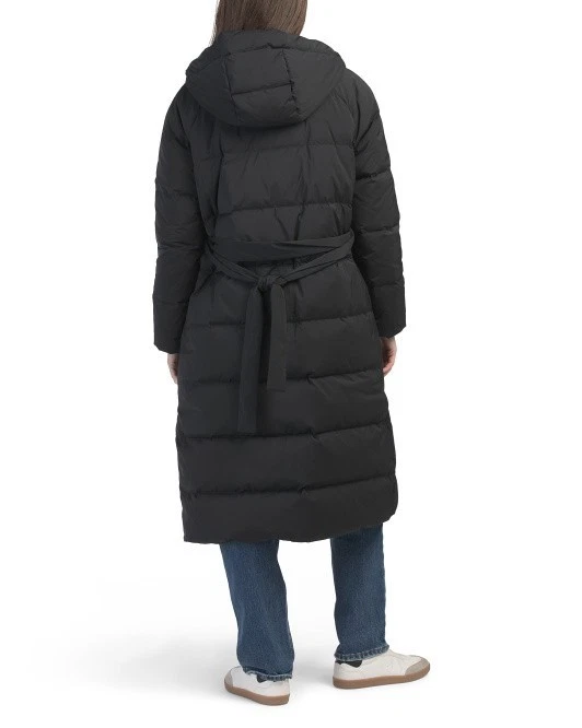Theory Puffer Hooded City Poly Long Coat Black S; NWT - Image 4 of 4
