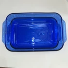 Vintage Pyrex Tempered Cobalt Blue glass casserole baking dishes 2Qt  & 3Qt