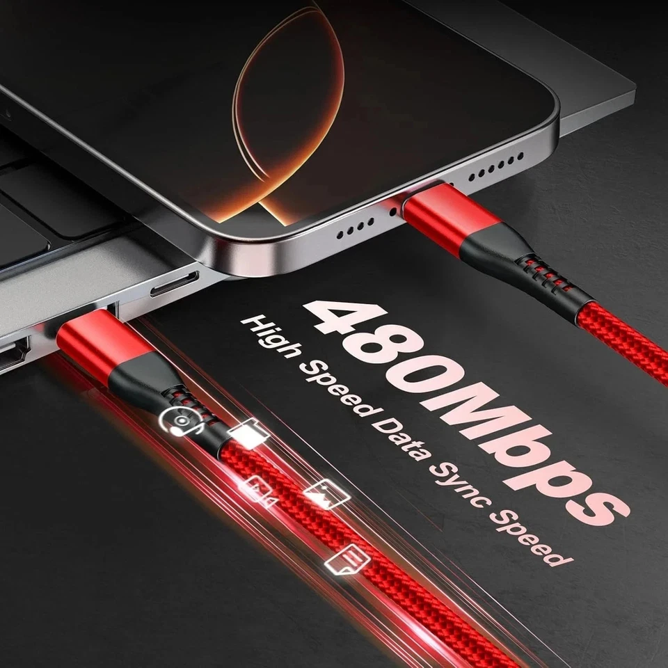 Heavy Duty Type C to Type C Cable Fast Charge PD Braided USB C Cables Lead - Image 2 of 4