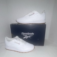 Reebok Classic Leather Men  s Sneakers in White/Grey/Gum, Men  s Size 8 100008491
