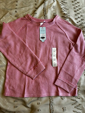 Art Class Girls Size 10 Pink Solid Long Sleeve Crew Neck Pullover T-Shirt