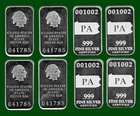 Four United States Of America Pennsylvania State .999 Fine Silver Bars Very-Fine