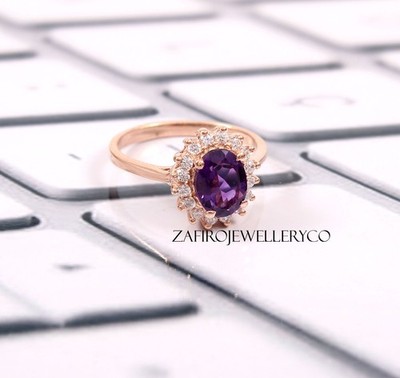 Natural Amethyst Ring, Prong Ring, Stacker Ring, 925 Sterling Silver, Gift Her