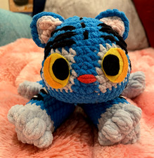 KPop Demon Hunters Lying Down DERPY Plush Stuffed Animal 12" - HANDMADE CROCHET 