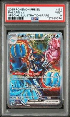 PSA 9] Palafin ex SIR 151/131 PRE EN 2025 Pokémon TCG Prismatic