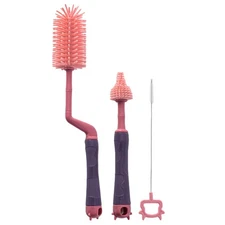 Silicone Feeding Baby Bottle Nipple Straw Cleaning Brush 360 Degree