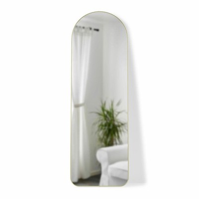 Umbra Standspiegel Hubba Gewölbt, Spiegel, Spiegelglas, Messing, 51 x 158 cm