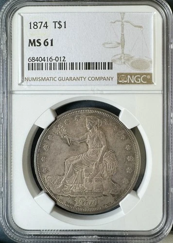1874 Trade Silver Dollar $1, PGC MS 61 #416012