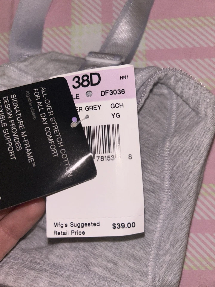 Bali Women's Double Support Cotton Wire-Free Bra - 3036 38D Grey. - Image 2 of 4