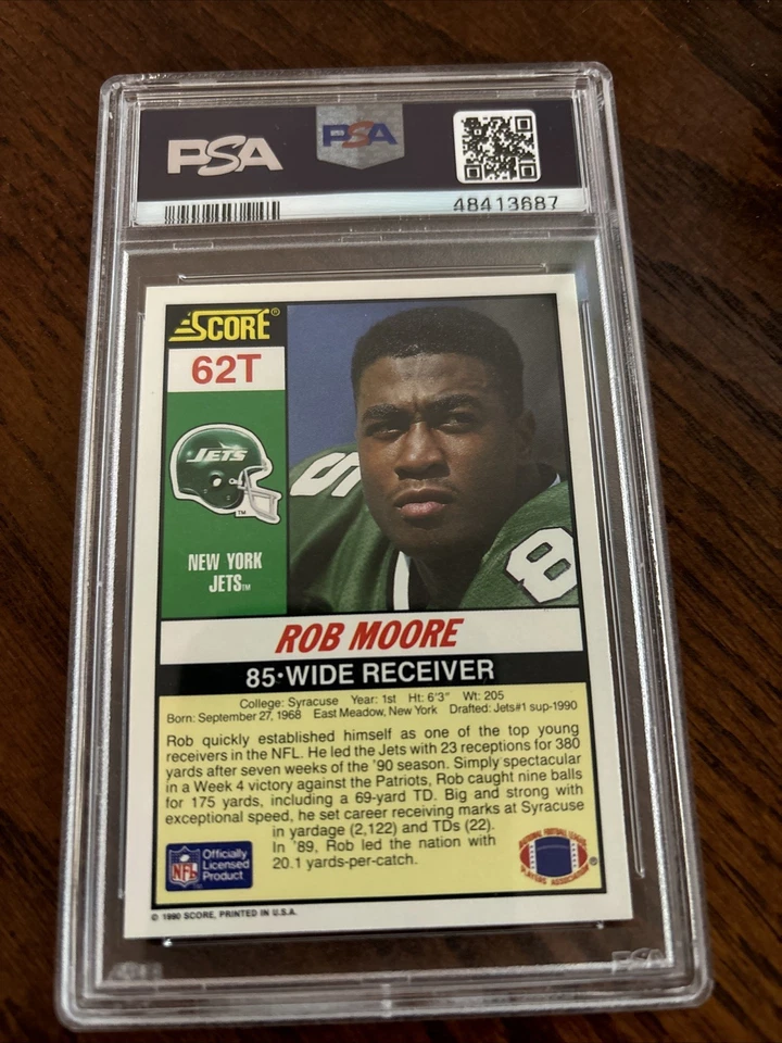 1990 Score - Rookie & Traded (Supplemental) Rob Moore #62T (RC) - Image 2 of 2