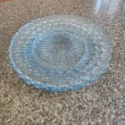 Anchor Hocking Blue Bubble Depression Glass Plates 9 1/4" Set Of 3