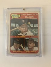 1965 Topps Baseball Home Run Leaders Mickey Mantle, Killebrew and Powell # 3 