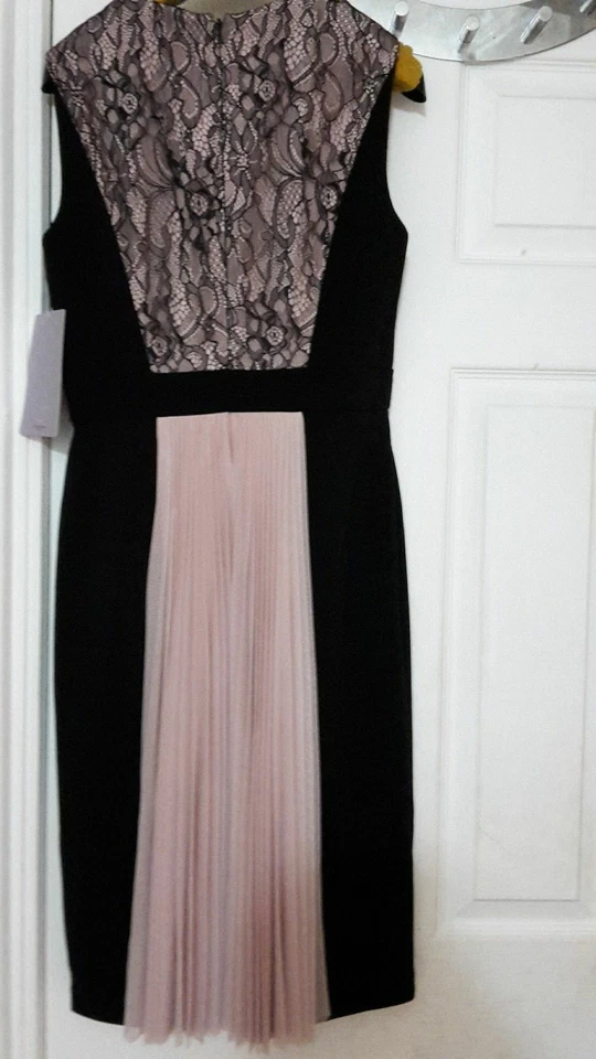 JS COLLECTIONS Cocktail Dress Size 8 / 36 Black Pastel Pink NEW - Image 2 of 4