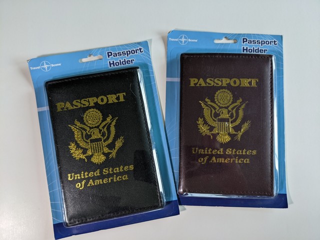 2pk Travel Scene Passport Holders -6 Pockets For Passport ID Brown/Black 2pk Travel Scene Passport Holders -6 Pockets For Passport ID Brown/Black