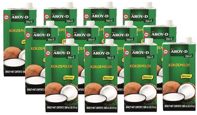 [ 12x 1000ml ] AROY-D Kokosmilch  Kokosnussmilch Cocosmilch KV