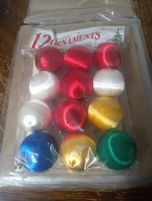 Rauch 12 Unbreakable Satin Ornaments Multicolor New Unopened USA Vintage NOS