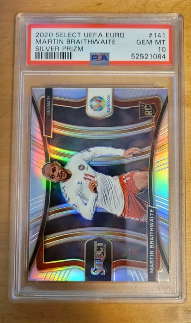 🔥2020 Select UEFA Euro Martin Braithwaite Mezzanine Silver Prizm RC PSA 10🔥