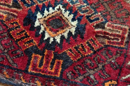 Handmade vintage Uzbek salt bag 0.9' x 1.2' (28cm x 36cm) 1960s - 1C952 - Picture 6 of 8