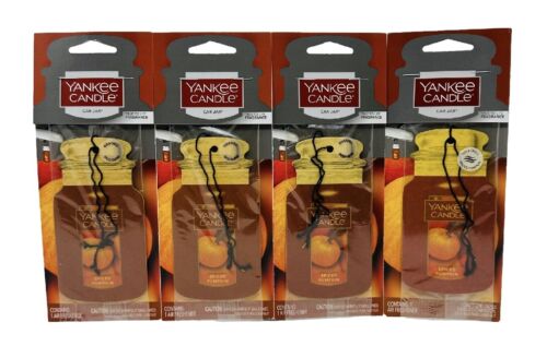 Yankee Candle Spiced Pumpkin Classic Paper Car Jar Air Freshener Scent 4Pack - Picture 2 of 2