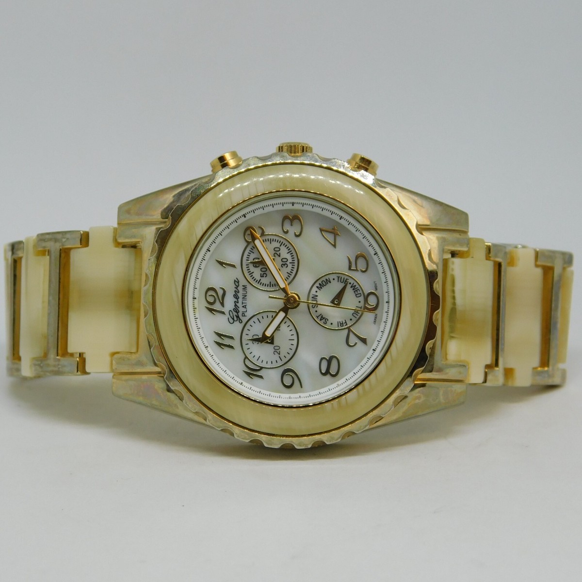 Geneva Platinum No:9144 Quartz Analog Women's Watch Sz. 7