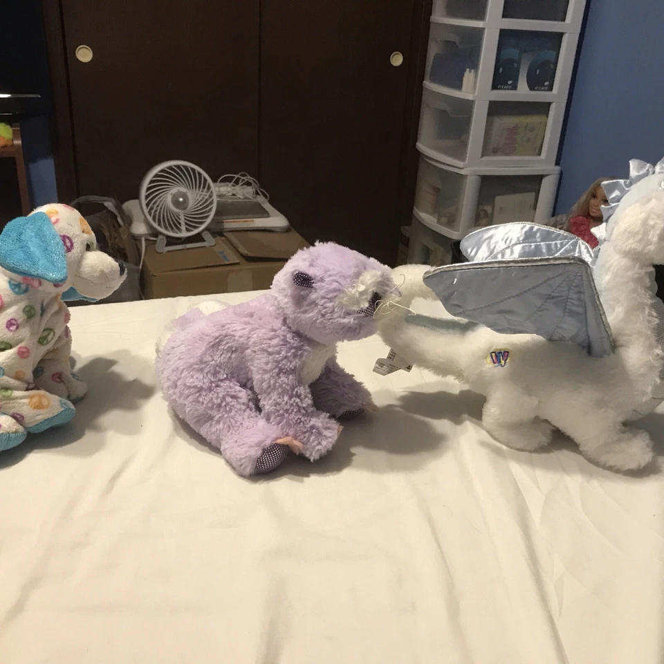 Lot: 3 Webkinz Plush Only Peace Puppy 2010 Brilliant Bandit Ice Dragon RARE HTF - Image 2 of 4