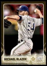 2015 Topps Update Michael Blazek #US18 Gold #'d /2015 Milwaukee Brewers